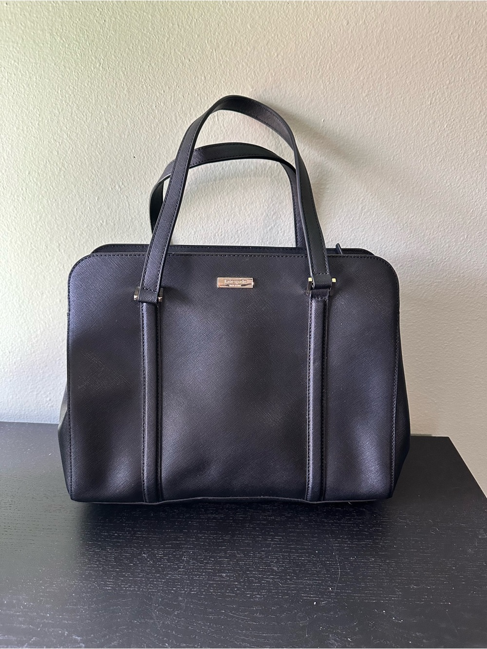 Kate Spade Black Structured Tote Bag
